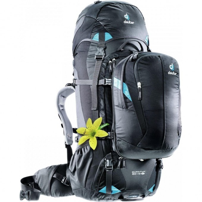 Рюкзак DEUTER QUANTUM 60+10 SL Black-turquoise 3510315_7321 Рюкзак DEUTER QUANTUM 60+10 SL Black-turquoise 3510315_7321