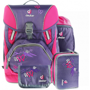 Рюкзак школьный DEUTER ONE TWO с наполнением Фиолетовая бабочка Plum